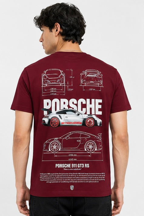 Mannado Porsche Trending Print T-Shirt for Men | Regular Fit | 100% Cotton