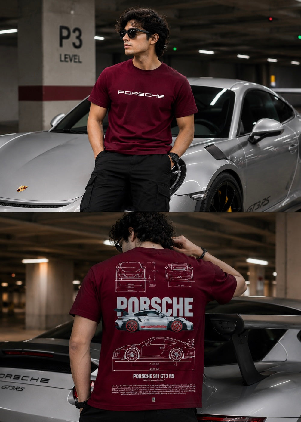 Mannado Porsche Trending Print T-Shirt for Men | Regular Fit | 100% Cotton