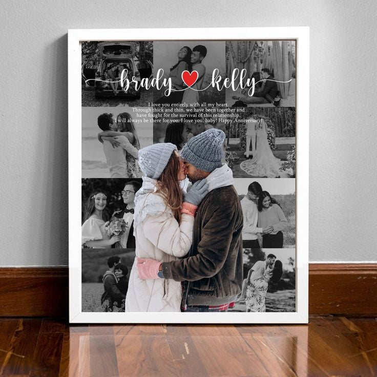 12 Photos Couple Frame with Romantic Quote | TruTohfa TT-C03